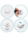 BL002_set,Bocioland - Set 2 sisteme de siguranta multifunctionale, Flexibile, Pentru sertare, Dulapuri, Frigider, Alb