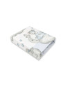 BN-6426972015172,Qmini - Cearceaf cu elastic pentru patut 140X70 cm, Din bumbac certificat Oeko Tex Standard 100, Teddy Bear wit