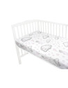 BN-6426972015189,Qmini - Cearceaf cu elastic pentru patut 140X70 cm, Din bumbac certificat Oeko Tex Standard 100, Teddy Bear wit