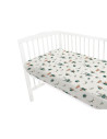 BN-6426972015202,Qmini - Cearceaf cu elastic pentru patut 140X70 cm, Din bumbac certificat Oeko Tex Standard 100, Fox and Rabbit