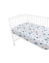 BN-6426972015219,Qmini - Cearceaf cu elastic pentru patut 140X70 cm, Din bumbac certificat Oeko Tex Standard 100, Fox and Rabbit