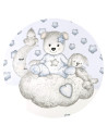 BN-6426972015257,Qmini - Aparatoare pentru patut 120x60 cm, Din bumbac certificat Oeko Tex Standard 100, 180x30 cm, Cu panglici,