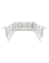 BN-6426972015264,Qmini - Aparatoare pentru patut 120x60 cm, Din bumbac certificat Oeko Tex Standard 100, 180x30 cm, Cu panglici,