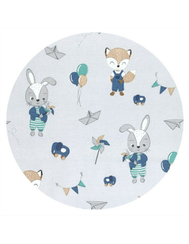 BN-6426972015295,Qmini - Aparatoare pentru patut 120x60 cm, Din bumbac certificat Oeko Tex Standard 100, 180x30 cm, Cu panglici,