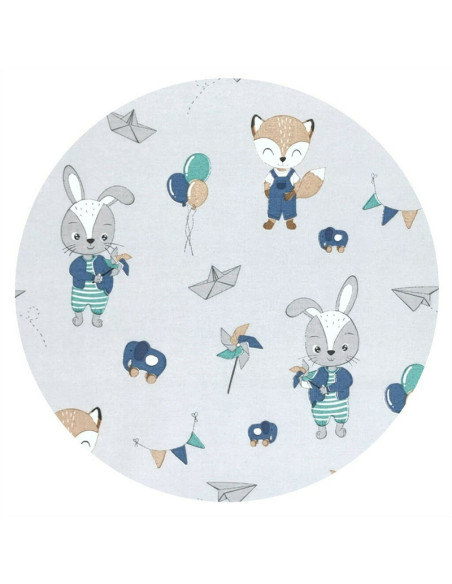BN-6426972015295,Qmini - Aparatoare pentru patut 120x60 cm, Din bumbac certificat Oeko Tex Standard 100, 180x30 cm, Cu panglici,