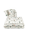 BN-6426972015363,Qmini - Lenjerie patut 3 piese, Cu protectie laterala, Din bumbac certificat Oeko Tex Standard 100, Pentru patu