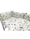 BN-6426972015363,Qmini - Lenjerie patut 3 piese, Cu protectie laterala, Din bumbac certificat Oeko Tex Standard 100, Pentru patu