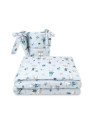 BN-6426972015370,Qmini - Lenjerie patut 3 piese, Cu protectie laterala, Din bumbac certificat Oeko Tex Standard 100, Pentru patu