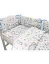BN-6426972015417,Qmini - Lenjerie patut 3 piese, Cu protectie laterala, Din bumbac certificat Oeko Tex Standard 100, Pentru patu