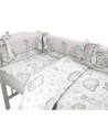 BN-6426972015424,Qmini - Lenjerie patut 3 piese, Cu protectie laterala, Din bumbac certificat Oeko Tex Standard 100, Pentru patu