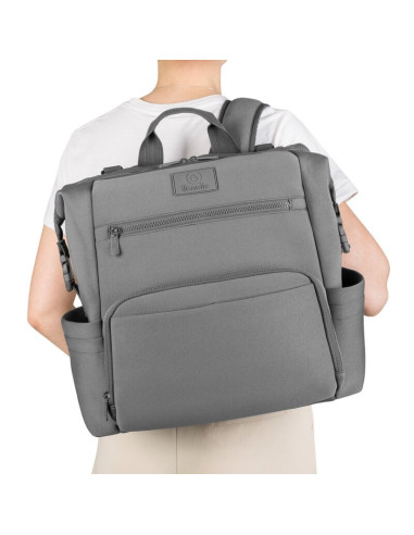 BN-LO-CUBE_GREY,Lionelo - Rucsac impermeabil pentru mamici Cube, Cu 12 compartimente si salteluta de schimbat, Cu prindere unive