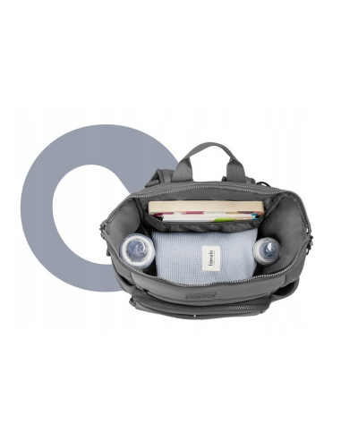 BN-LO-CUBE_GREY,Lionelo - Rucsac impermeabil pentru mamici Cube, Cu 12 compartimente si salteluta de schimbat, Cu prindere unive