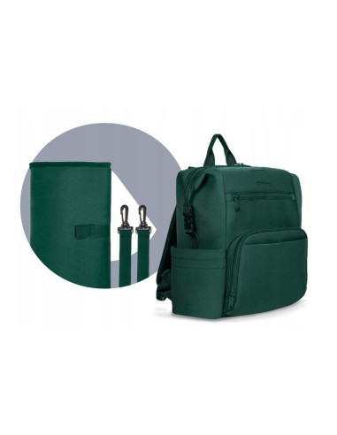 BN-LO-CUBE_GREEN,Lionelo - Rucsac impermeabil pentru mamici Cube, Cu 12 compartimente si salteluta de schimbat, Cu prindere univ