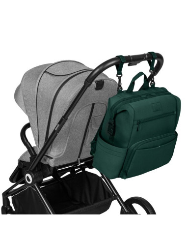 BN-LO-CUBE_GREEN,Lionelo - Rucsac impermeabil pentru mamici Cube, Cu 12 compartimente si salteluta de schimbat, Cu prindere univ