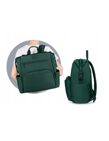 BN-LO-CUBE_GREEN,Lionelo - Rucsac impermeabil pentru mamici Cube, Cu 12 compartimente si salteluta de schimbat, Cu prindere univ