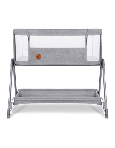 BN-LO-LUNA_GREY_CONCRETE,Lionelo - Patut co-sleeper Luna, 2 in 1, Cu laterala culisanta, Cu setare unghiulara, Cu roti, Reglabil