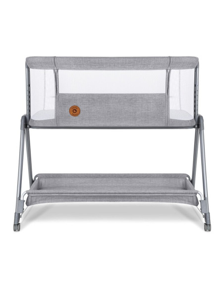 BN-LO-LUNA_GREY_CONCRETE,Lionelo - Patut co-sleeper Luna, 2 in 1, Cu laterala culisanta, Cu setare unghiulara, Cu roti, Reglabil