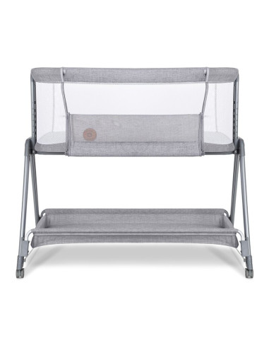 BN-LO-LUNA_GREY_CONCRETE,Lionelo - Patut co-sleeper Luna, 2 in 1, Cu laterala culisanta, Cu setare unghiulara, Cu roti, Reglabil