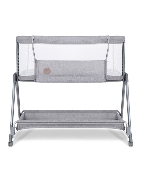 BN-LO-LUNA_GREY_CONCRETE,Lionelo - Patut co-sleeper Luna, 2 in 1, Cu laterala culisanta, Cu setare unghiulara, Cu roti, Reglabil