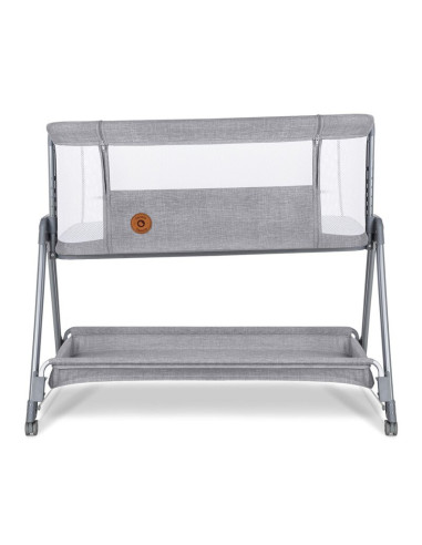 BN-LO-LUNA_GREY_CONCRETE,Lionelo - Patut co-sleeper Luna, 2 in 1, Cu laterala culisanta, Cu setare unghiulara, Cu roti, Reglabil