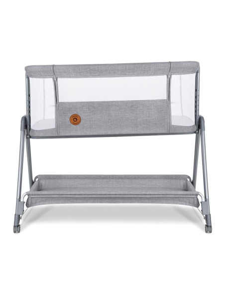 BN-LO-LUNA_GREY_CONCRETE,Lionelo - Patut co-sleeper Luna, 2 in 1, Cu laterala culisanta, Cu setare unghiulara, Cu roti, Reglabil