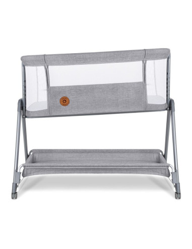 BN-LO-LUNA_GREY_CONCRETE,Lionelo - Patut co-sleeper Luna, 2 in 1, Cu laterala culisanta, Cu setare unghiulara, Cu roti, Reglabil