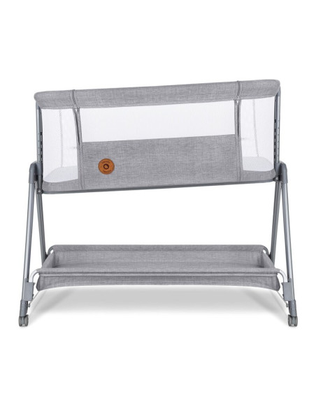 BN-LO-LUNA_GREY_CONCRETE,Lionelo - Patut co-sleeper Luna, 2 in 1, Cu laterala culisanta, Cu setare unghiulara, Cu roti, Reglabil