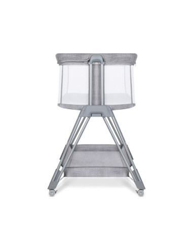 BN-LO-LUNA_GREY_CONCRETE,Lionelo - Patut co-sleeper Luna, 2 in 1, Cu laterala culisanta, Cu setare unghiulara, Cu roti, Reglabil