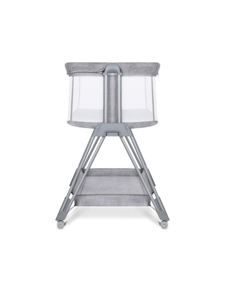 BN-LO-LUNA_GREY_CONCRETE,Lionelo - Patut co-sleeper Luna, 2 in 1, Cu laterala culisanta, Cu setare unghiulara, Cu roti, Reglabil