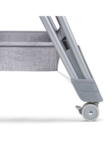 BN-LO-LUNA_GREY_CONCRETE,Lionelo - Patut co-sleeper Luna, 2 in 1, Cu laterala culisanta, Cu setare unghiulara, Cu roti, Reglabil