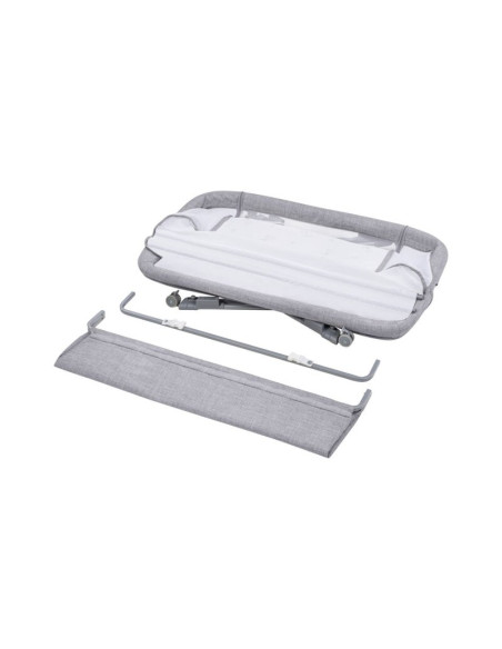BN-LO-LUNA_GREY_CONCRETE,Lionelo - Patut co-sleeper Luna, 2 in 1, Cu laterala culisanta, Cu setare unghiulara, Cu roti, Reglabil