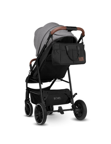 BN-LO-ALEXIA_ GREY_STONE,Lionelo - Carucior sport Alexia, 6 luni+, Cu geanta pentru parinti, Amortizoare, Suport pentru biberon/