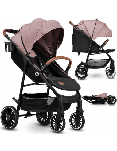 BN-LO-ALEXIA_ PINK_ROSE,Lionelo - Carucior sport Alexia, 6 luni+, Cu geanta pentru parinti, Amortizoare, Suport pentru biberon/p