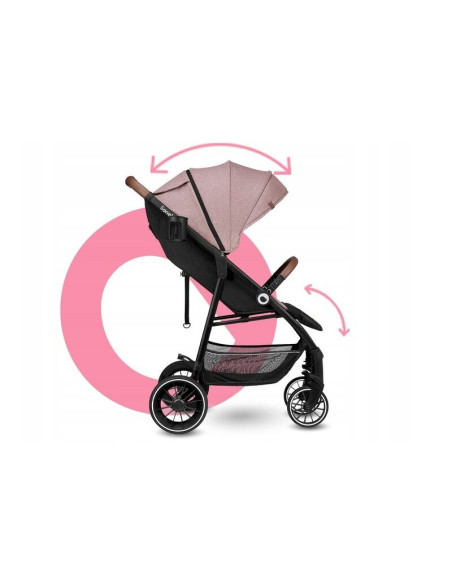BN-LO-ALEXIA_ PINK_ROSE,Lionelo - Carucior sport Alexia, 6 luni+, Cu geanta pentru parinti, Amortizoare, Suport pentru biberon/p
