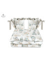 BN-6426972014717,MimiNu - Lenjerie patut cu 4 piese, Cu doua protectii laterale, Din bumbac certificat Oeko Tex Standard 100, Pe
