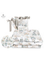BN-6426972014717,MimiNu - Lenjerie patut cu 4 piese, Cu doua protectii laterale, Din bumbac certificat Oeko Tex Standard 100, Pe