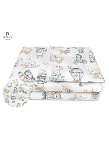 BN-6426972014717,MimiNu - Lenjerie patut cu 4 piese, Cu doua protectii laterale, Din bumbac certificat Oeko Tex Standard 100, Pe