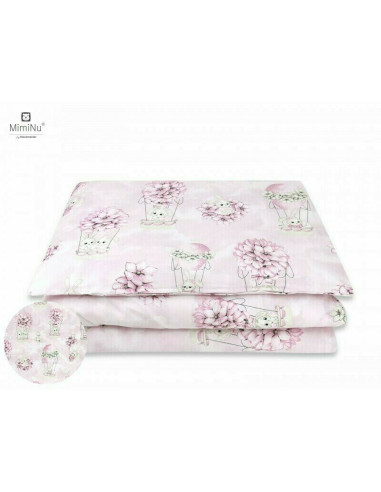 BN-6426972014724,MimiNu - Lenjerie patut cu 4 piese, Cu doua protectii laterale, Din bumbac certificat Oeko Tex Standard 100, Pe