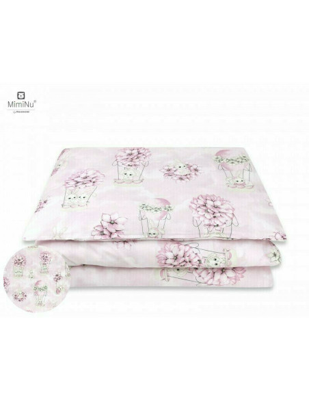 BN-6426972014724,MimiNu - Lenjerie patut cu 4 piese, Cu doua protectii laterale, Din bumbac certificat Oeko Tex Standard 100, Pe