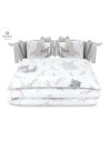 BN-6426972014779,MimiNu - Lenjerie patut cu 4 piese, Cu doua protectii laterale, Din bumbac certificat Oeko Tex Standard 100, Pe