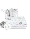 BN-6426972014779,MimiNu - Lenjerie patut cu 4 piese, Cu doua protectii laterale, Din bumbac certificat Oeko Tex Standard 100, Pe