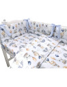 BN-6426972014823,MimiNu - Lenjerie patut cu 4 piese, Cu doua protectii laterale, Din bumbac certificat Oeko Tex Standard 100, Pe