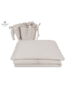 BN-6426972014731,MimiNu - Lenjerie patut cu 4 piese, Cu doua protectii laterale, Cu volanase, Din bumbac certificat Oeko Tex Sta 2