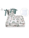 BN-6426972012591,MimiNu - Set lenjerie patut 5 piese, Cu pilota si perna, Din bumbac certificat Oeko Tex Standard 100, Pentru pa