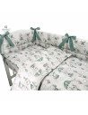 BN-6426972012591,MimiNu - Set lenjerie patut 5 piese, Cu pilota si perna, Din bumbac certificat Oeko Tex Standard 100, Pentru pa