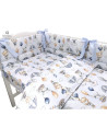 BN-6426972012607,MimiNu - Set lenjerie patut 5 piese, Cu pilota si perna, Din bumbac certificat Oeko Tex Standard 100, Pentru pa