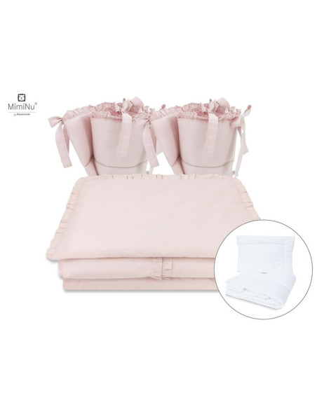 BN-6426972014939,MimiNu - Set lenjerie patut cu 6 piese, Cu volanase, Cu pilota si perna, Cu doua aparatori laterale, Din bumbac BN-6426972014939,MimiNu - Set lenjerie patut cu 6 piese, Cu volanase, Cu pilota si perna, Cu doua aparatori laterale, Din bumbac