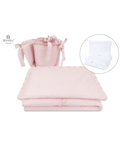 BN-6426972014939,MimiNu - Set lenjerie patut cu 6 piese, Cu volanase, Cu pilota si perna, Cu doua aparatori laterale, Din bumbac 2