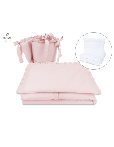 BN-6426972014939,MimiNu - Set lenjerie patut cu 6 piese, Cu volanase, Cu pilota si perna, Cu doua aparatori laterale, Din bumbac BN-6426972014939,MimiNu - Set lenjerie patut cu 6 piese, Cu volanase, Cu pilota si perna, Cu doua aparatori laterale, Din bumbac