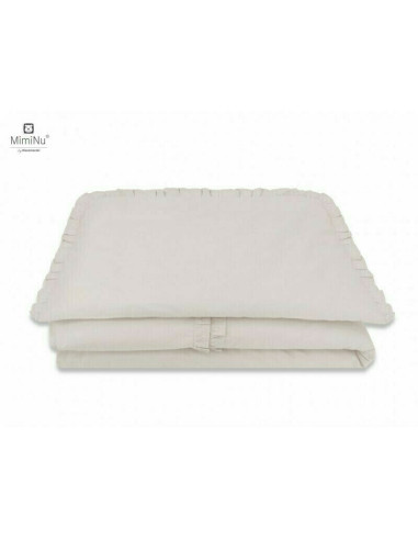 BN-6426972014946,MimiNu - Set lenjerie patut cu 6 piese, Cu volanase, Cu pilota si perna, Cu doua aparatori laterale, Din bumbac